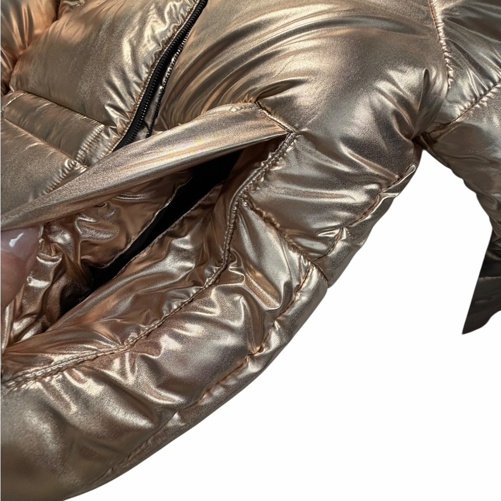 Lovers and Friends Metallic Puffer Jacket Sz XXS - Picture 9 of 14